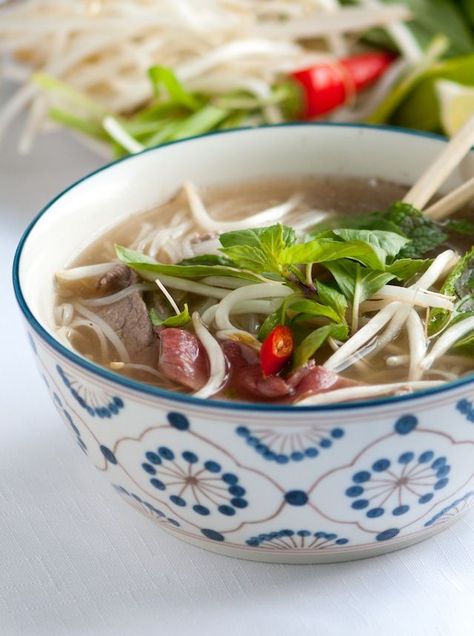 Making your own fabulous bowl of Vietnamese pho soup at home is not hard, all you need is a straightforward recipe, a few secrets and a nice big stockpot. With recipe video! From inspiredtaste.net | @inspiredtaste Vietnamese Pho Soup Recipe, Pho Soup Recipe, Vietnamese Beef, Vietnamese Soup, Vietnamese Pho, Pho Recipe, Pho Soup, Beef Noodle Soup, Asian Soup