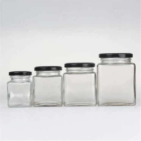 Source clear new design 500 ml square packing honey pot cookie glass jar with lid on m.alibaba.com Square Glass Jars, Pot Cookies, Glass Jar With Lid, Organized Kitchen, Glass Jars With Lids, Honey Jar, Pantry Design, Honey Pot, Cookie Jars