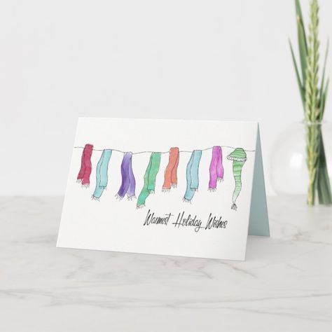 Winter Hats and Scarves Funny Cute Watercolor Holiday Card #affiliate , #ad, #Cute#Funny#Holiday#Watercolor Watercolor New Year Card, Watercolor Greeting Cards Handmade, New Years Cards Handmade, New Year Cards Handmade, Christmas Cards Watercolor, Painting For Christmas, Bullet Journal Christmas, Watercolor Holiday Cards, Holiday Watercolor