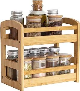 Amazon.com: Totally Bamboo 2 Shelf Spice Caddy, Organizer Rack for Kitchen Countertop or Cupboard : Home & Kitchen Bamboo Spice Rack, Nut House, Caddy Organizer, Shelf Organizer, Spice Storage, Bamboo Wall, Kitchen Spices, Spice Organization, Shelf Storage