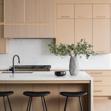 The Rubinet Faucet Company (@rubinetfaucet) • Instagram photos and videos Rift Cut White Oak Cabinets, Contemporary Oak Kitchen, White Oak Kitchen Cabinets, White Oak Kitchen, Hood Design, Oak Kitchen Cabinets, Kitchen Hoods, Oak Kitchen, Kitchen Design Decor