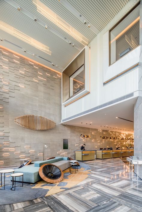 Courtyard by Marriott, Shunde Longjiang - Gold Winner - 2019 Hong Kong Design Awards Lobby Ceiling, Courtyard By Marriott, Traditional Culture, Pearl River, River Delta, Hotel Building, Hotel Style, Sofa Decor, Basic Colors