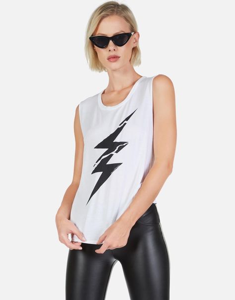 Kel Cracked Lightning Bolt - L White Fabric Screen, Cropped Sweatpants, Print Graphic, Model Fits, Lightning Bolt, Long Sleeves Jacket, New Tops, New Arrival Dress, Pop Fashion