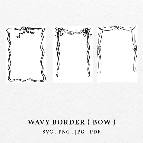 Bow Border, Invitation Border, Drawing Whimsical, Bow Illustration, Border Frame, Banner Images, Wedding Bows, Bow Design, 로고 디자인