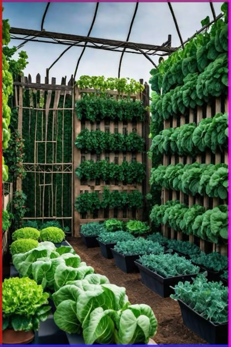 Greenhouse Vegetables Ideas, Garden Design With Greenhouse, Courtyard Vegetable Garden, Vertical Garden Vegetables, Backyard Vegetable Garden Design, Outdoor Vegetable Garden, Vegetables Garden Ideas, Veggie Garden Design, Home Vegetable Garden Design