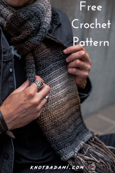 Mens Hat And Scarf Knitting Pattern, Men’s Scarf Crochet Pattern Free, Mens Crochet Cowl, Crochet Men's Scarf Free Pattern, Crochet Men’s Hat And Scarf, Crochet Man Scarf Free Pattern, Crochet Muffler For Men, Crochet Scarf Man, Men's Scarf Crochet Pattern Free