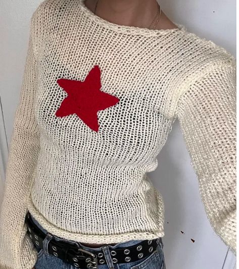 Cropped Knit Top, Star Crochet, Y2k Star, Cute Jumpers, Crochet Jumper, Pull Crochet, Crochet Stars, Star Sweater, Cute Stars