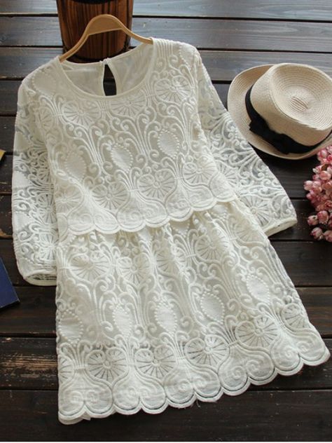 Dress Katun, Katun Bordir, Embroidered Mini Dress, Salwar Kamiz, High Street Fashion, Dress Woman, Fashion Weeks, White Mini Dress, Fashion Online Shop