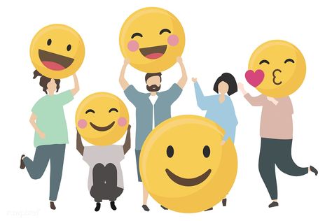 People with happy emotion emoticon icon illustration | free image by rawpixel.com What Is Emotional Intelligence, Excited Face, World Emoji Day, International Day Of Happiness, Happy Emotions, English Lesson Plans, Intelligent People, People Illustration, Funny Happy