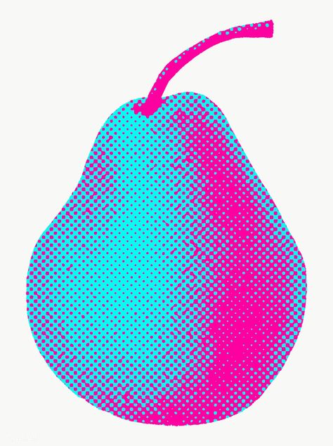 Funky neon halftone fresh pear sticker overlay | free image by rawpixel.com / Techi Pop Art Elements, Halftone Collage, Pop Art Fruit, Neon Fruit, Color Halftone, Sticker Overlay, Halftone Art, Stickers Png, Digital Texture