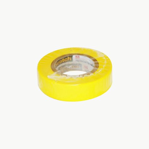 3M Scotch 35 Polyvinyl Chloride Color Coding Electrical Tape, 0 to 221 Degree F, 1250V/mil Dielectric Strength, 20' Length x 1/2" Width, Yellow Electrical Tape, Polyvinyl Chloride, Scotch, Color Coding, Electricity, Coding, Yellow, Color