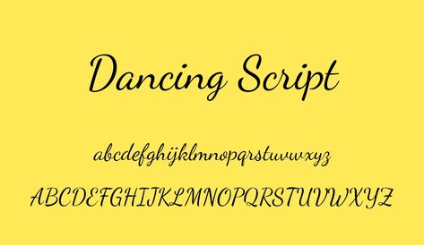 dancing-script font Dancing Script Font, Popular Script Fonts, Edgy Fonts, Trendy Fonts, Best Script Fonts, Type Specimen, Free Script Fonts, Font Inspiration, Christmas Fonts