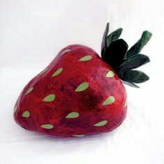 Paper Skeleton, Papier Mache Sculpture, Big Strawberry, Plush Bags, Green Paper, Paper Mache, Classroom Decor, Apple Music, Paper Craft