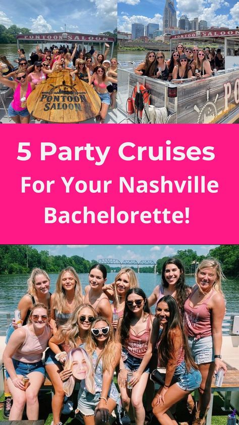 Bachelorette Party Activities, Bach Bash, Party Boat, Bachelorette Cruise, Bridal Shower Inspo, Nashville Bachelorette Party, Nashville Bachelorette, Pre Wedding Party, Nashville Trip