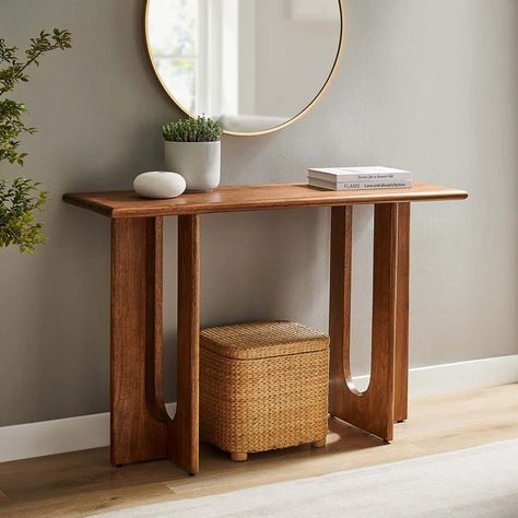 Modway Rivian 46" Console Table | Wayfair Mid Century Console Table Entryway, Midcentury Modern Console Table, Mid Century Modern Hallway Entryway, Console Table For Living Room, Console Table For Entryway, Console Chair, Entrance Console Design, Console Table Diy, Mid Century Modern Hallway