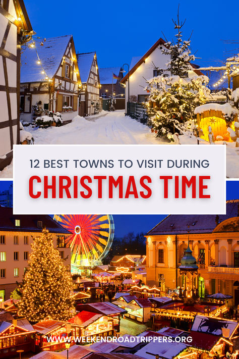 Embark on a festive journey with our latest blog post: '12 Best Towns to Visit During Christmas Time.' 🎄✨ Discover charming holiday magic, twinkling lights, and heartwarming traditions in these picturesque destinations. From cozy cottages to lively markets, make this Christmas season unforgettable! #ChristmasTravel #HolidayMagic #TravelInspiration Hallmark Christmas Towns To Visit, Best Christmas Towns In The Us, Christmas Towns To Visit In Us, Christmas Vacation Destinations, Kentucky Christmas, Christmas Towns, Christmas Posts, Christmas Hand Painted, Christmas Things To Do