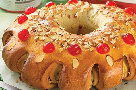 Three King's Cake (Rosca de Reyes) | King Arthur Flour 3 Kings Day, Kings Cake, 3 Kings, Spanish Recipes, King Food, Candied Orange Peel, King Arthur Flour, King Cake, Kings Day