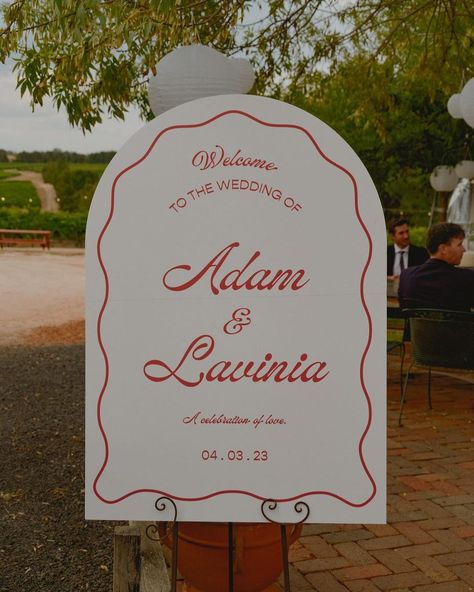 Villa Studio Weddings & Events | Adam & Lavina — featuring our A1 Negroni welcome sign ❣️ Shop this design online now. | Instagram Welcome Event Sign, Italian Wedding Welcome Sign, Welcome Space Wedding, Welcome Signs Wedding, Event Welcome Sign, Lobster Wedding, Vintage Italian Wedding, Italian Inspired Wedding, Wedding Guest Signing