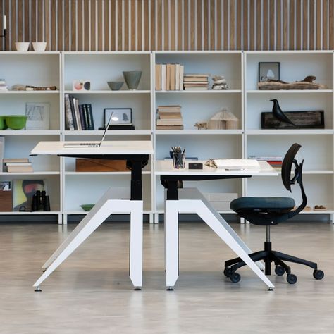 Cabale workspace standing desk Standing Desk Design, Café Table, Contemporary Office Furniture, Standing Office, Workspace Desk, Standing Desk Office, Contemporary Office, White Laminate, Workspace Design