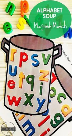 FREE Alphabet Soup - alphabet magnet abc matching activity for preschool, kindergarten, and first grade kids #free #alphabetsoup #alphabet #lettermatching #prek #kindergarten #alphabet #abc #lletterrecognition #preschool #prek #kindergarten #alphabetsoup Abc Matching, Preschool Homework, Abc Activity, Math Preschool, Prek Literacy, Kindergarten Alphabet, Letter Practice, Alphabet Centers, Activity For Preschool