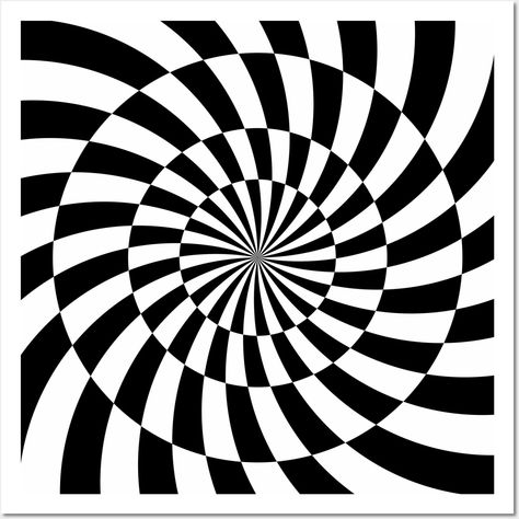 ...Black and white spiral lines with optical illusion effect. Illusion and delusion. Flat design. Modern illustration. Strippy, psychedelic, confusing print in op art style. Abstract geometric pattern......Two contrasting colors, black and white, representing the dualism of our existence. Where the black path is finished, the white takes over the flow, saying that "The night is darkest just before the dawn". Constant overlaping of these lines forms a unique confusing pattern symolizing the everl 3d Line Art Optical Illusions, Spiral Optical Illusion, Optical Art Painting, Op Art Illusion, 3d Optical Illusions Art, Black And White Optical Illusions, Spiral Design Art, Color Optical Illusions, Optic Illusion