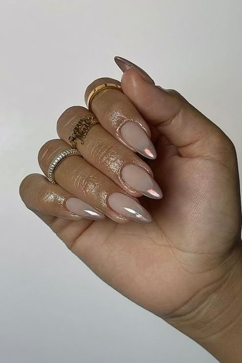 Unicorn Chrome, Wife Nails, Nails Collection, Almond Shape Nails, Dope Nail Designs, Classy Acrylic Nails, Pretty Gel Nails, Simple Nail Art Designs, Mob Wife