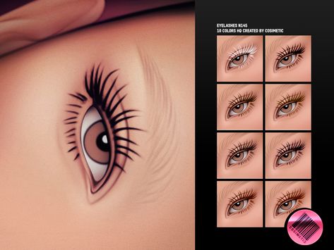 - Female - 10 Swatches. - 10 Custom thumbnail. - You can find it in the makeup category.  The colors and shapes of the content you download change depending on the eye mask you use, your skin color and eye shape. Sims 4 Mascara Cc, Sims 4 Custom Content Eyelashes, Sims 4 Cc Female Eyelashes, Sims 4 Eye Cc Eyelashes, Sims 4 Makeup Eyeliner, Maxis Match Lashes, Sims 4 Lashes Cc Maxis Match, Sims 4 Eye Shape, Sims4 Cc Lashes