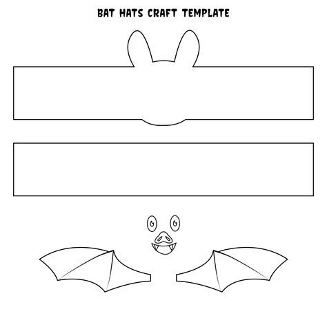 Bat Hat Craft, Bat Hats For Kids, Free Printable Halloween Hats, Bat Headband Craft For Kids, Bat Preschool Crafts, Bat Crafts Preschool, Halloween Headband Craft, Halloween Easy Crafts, Halloween Hat Craft