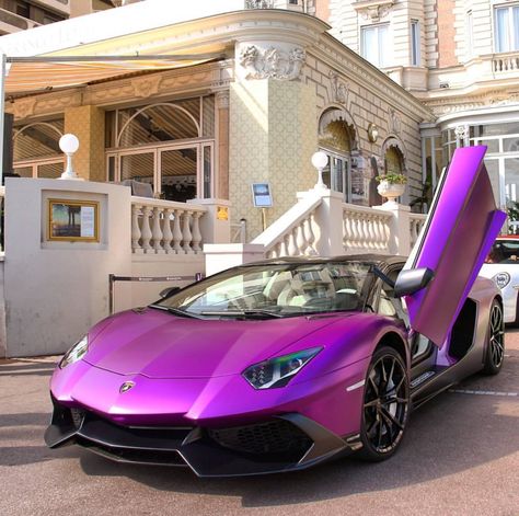 Lamborghini 50° Anniversario Edition Aventador Roadster wrapped in Satin Purple  Photo taken by: @balco.cars on Instagram Lamborghini Lifestyle, Aventador Roadster, Lamborghini Aventador Roadster, Car Hd, Lovely Car, Cars Classic, Hip Hop Dance Videos, Most Expensive Car, Magazine Online