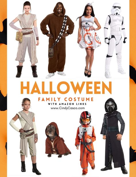 Family Star Wars Halloween Costumes, Star Wars Family Halloween Costumes, Family Star Wars Costume, Couple Customes, Easy Star Wars Costumes, Star Wars Family Costumes, Kids Star Wars Costumes, Star Wars Stormtrooper Costume, Luke Skywalker Costume