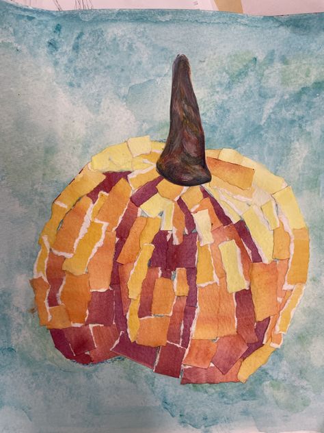 Pumpkin Collage Art, Pumpkin Paintings, Art Docent, Collage Projects, Pumpkin House, Art Teaching, Art Camp, Fall Art, Pumpkin Art