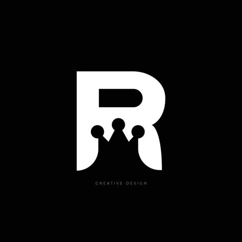 Letter R crown brand negative space logo R Letter Logo, Negative Space Logo, The Letter R, Space Logo, Negative Space Logos, Crown Logo, Cover Art Design, Alphabet Design, Letter R