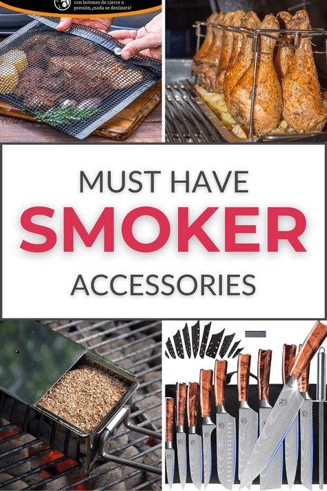 Equip yourself with all of the following must have smoker accessories. Gather the tools you need for cooking and to keep your smoker looking clean, new, and shiny. Charcoal Smoker Recipes, Smoker Accessories, Easy Smoker Recipes, Cooking Peppers, Best Smoker, Charcoal Smoker, Meat Smoker, Delicious Slow Cooker Recipes, Smoker Cooking