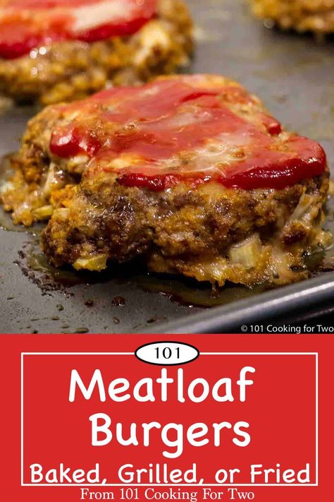 Meatloaf Patties Recipes, Meatloaf Patty Recipes, Meatloaf Patties Pioneer Woman, Meatloaf Recipes Using 1 Lb Ground Beef, Fried Meatloaf Patties, Pioneer Woman Meatloaf Patties For Two, Oven Baked Ground Beef Recipes, Meatloaf Hamburger Patties, Hamburger Patty In Oven