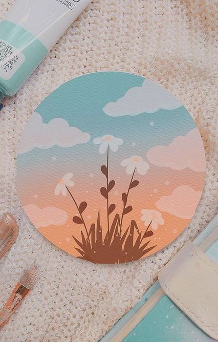 Art Diary Ideas, Circle Canvas, Circle Painting, Art Painting Tools, Easy Canvas Art, Gouache Art, Canvas Painting Designs, Diary Ideas, Cute Paintings