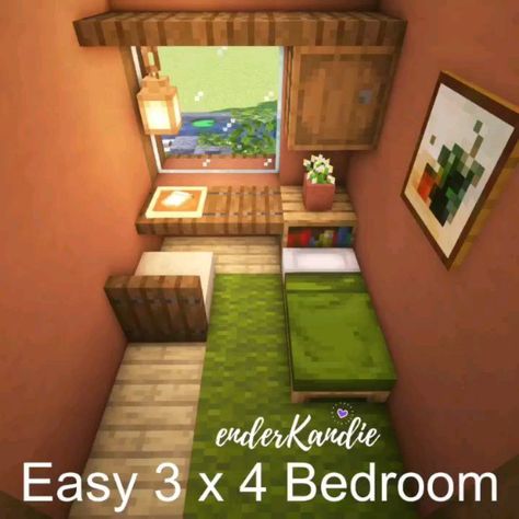 The green bedroom is the second kid's room and also over looks the garden. 😄 🛏 By @enderkandie Minecraft Room Designs, Minecraft Bedrooms, Nature Bedroom Ideas, Bedroom Minecraft, Nature Bedroom, Pixel Art Minecraft, Minecraft Decoration, Minecraft Interior, Minecraft Interior Design