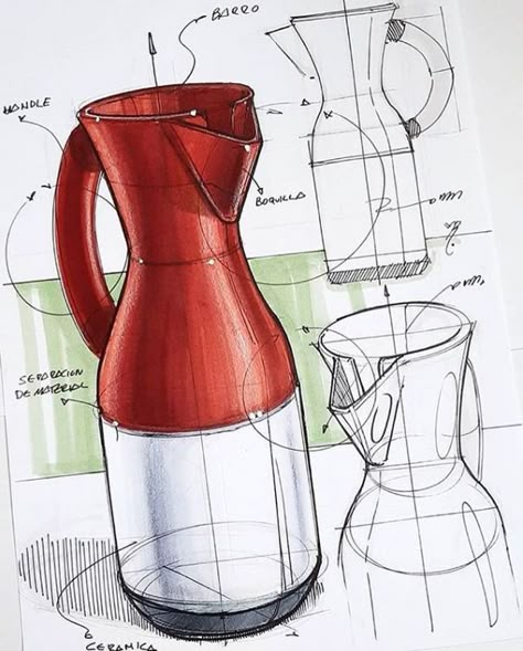 Alcohol Marker Product Sketch, Product Design Sketch Portfolio, Industrial Design Drawing, Industrial Sketching, Industrial Sketch, Product Design Sketching, Product Sketching, Product Design Sketch, Sketching Practice