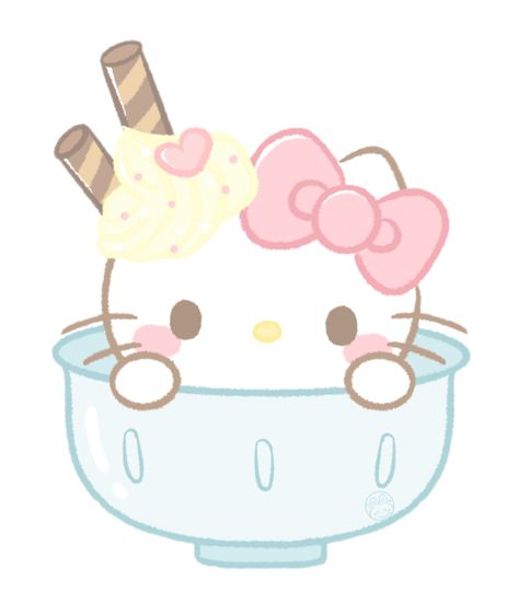 Cute Ice Cream Drawings, Ice Cream Drawings, Cute Ice Cream Drawing, Sanrio Ice Cream, Hello Kitty Ice Cream, Ice Cream Drawing, Draw Ice Cream, Ice Cream Cute, Adorable Food