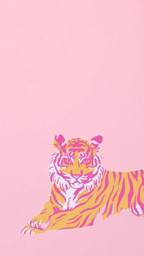 Tiger Lockscreen, Pink Tiger, Preppy Wallpaper, Collage, Pink