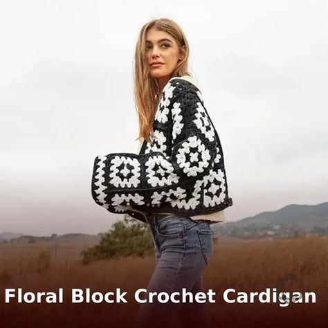 🌸 Embrace Boho-Chic Vibes with Our Floral Block Crochet Cardigan! 🌸 Get ready to fall in love with this masterpiece of artistry and style: the Floral Block Crochet Cardigan! ✨ Features: 🌀 Gorgeous two-tone palette in pink & green or white & black 🌺 Exquisite floral patterns 🧵 Intricate square crochet open knit design 👘 Comfortable stretch fabric (55% Acrylic, 45% Cotton) Price: Only $56.01! 👉 Shop now: https://shop.classicteenclothing.com/products/floral-block-crochet-cardigan #Fashion #... Mode Zara, Estilo Boho Chic, Floral Squares, Square Crochet, Floral Knit, Open Knit Cardigan, Open Knit, Open Cardigan, Crochet Cardigan