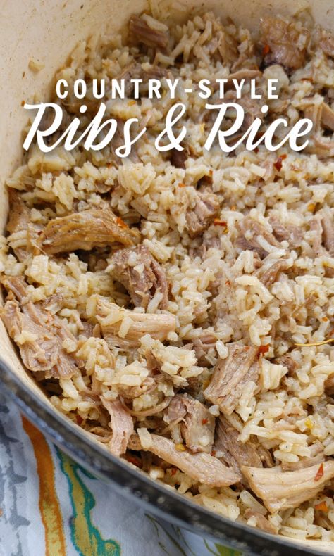 Southern Cooked Meals, Rice And Ribs, Recipes Using Country Style Pork Ribs, Southern Style Pork Ribs, Pork Roast And Rice, Recipes For Country Style Ribs, Recipes With Country Style Ribs, Country Style Ribs And Rice, Sunday Southern Dinner Ideas