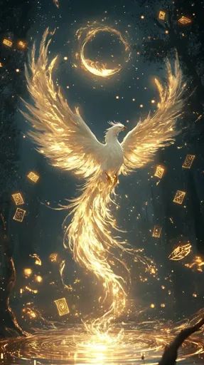 ↑↑↑ Larger size on website 🔸 A majestic phoenix soars through a mystical forest, its wings ablaze with golden fire. The creature' White Phoenix Art, Phoenix Flying, Fire Wings, Phoenix Aesthetic, Phoenix Wings, Golden Phoenix, Phoenix Rising, Phoenix Design, Phoenix Art