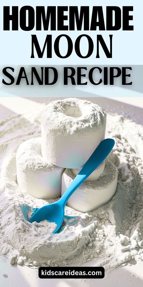 Homemade Moon Sand Recipe for sensory play.