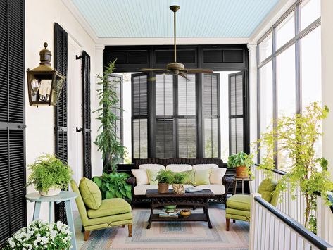 42 Ideas for the Perfect Outdoor Space - This Old House Porch Privacy, Wood Shutters Exterior, Enclosed Porch, Shutter Designs, Building A Porch, Wooden Shutters, Front Patio, House With Porch, Porch Design