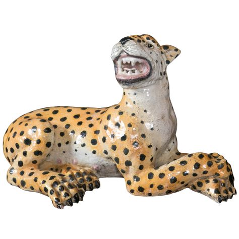 Large Ceramic Leopard  | 1stdibs.com Ceramic Leopard, Asian Vases, Decor Figurines, Animal Prints, Royal Doulton, Delft, Early 20th Century, Furniture Decor, Dinosaur Stuffed Animal