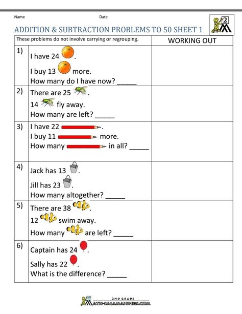 Word Problems Second Grade, Fact Family Worksheet, Addition Words, Addition Word Problems, Math Subtraction, Subtraction Activities, Addition And Subtraction Worksheets, Subtraction Word Problems, Word Problem