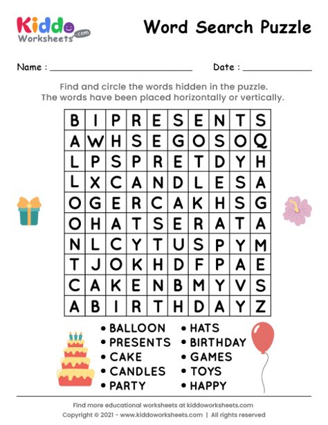 Birthday Worksheets For Kids, Birthday Worksheet, Birthday Word Search, Picture With Words, Free Printable Word Searches, Mickey 1st Birthdays, Sign Language Words, Word Search Printables, Birthday Words