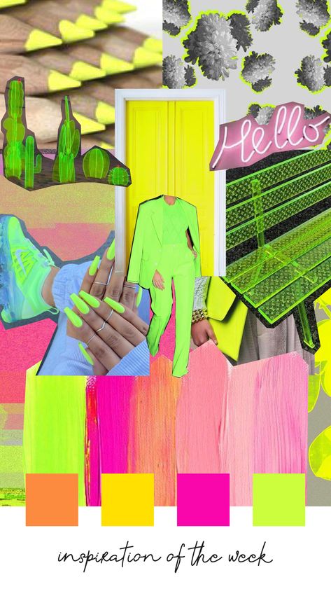 Fluro Colour Palette, Neon And Pastel Color Palette, Neon Colours Aesthetic, Neon Pastel Color Palette, Neon Fashion Aesthetic, Neon Colors Aesthetic, Neon Moodboard, Neon Branding, Fantasy Palette