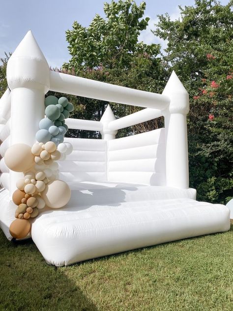 White Bounce House, Balloon House, All White Wedding, Bounce House, Wedding Goals, White Party, Grad Parties, Party Rentals, Wild Ones