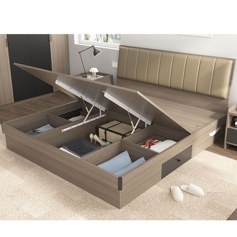 King Sleeping Panel Adult Wooden Single Modern Double King Loft Platform Single Queen Full Size Bed Frame With Storage https://m.alibaba.com/product/1600267738828/King-Sleeping-Panel-Adult-Wooden-Single.html?__sceneInfo={"cacheTime":"1800000","type":"appDetailShare"} King Size Bed Storage, King Size Storage Bed Designs, Plywood Bed Design Modern, Double Bed Design Modern With Storage, Small Room Beds, Double Bed Design Modern, Plywood Bed Designs, Plywood Bed, King Size Bed Designs